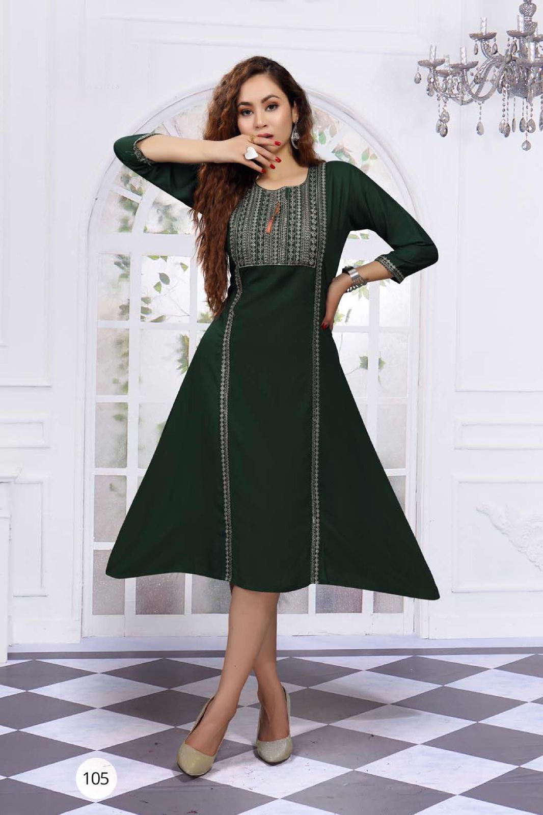 Rakhi Latest Designer Ethnic Wear Rayon Anarkali Kurti Collection